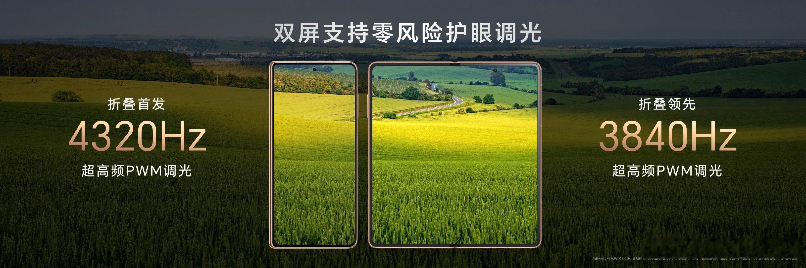 #荣耀Magic V3#采用首发了AI离焦护眼技术以及干眼友好绿洲护眼技术，外屏