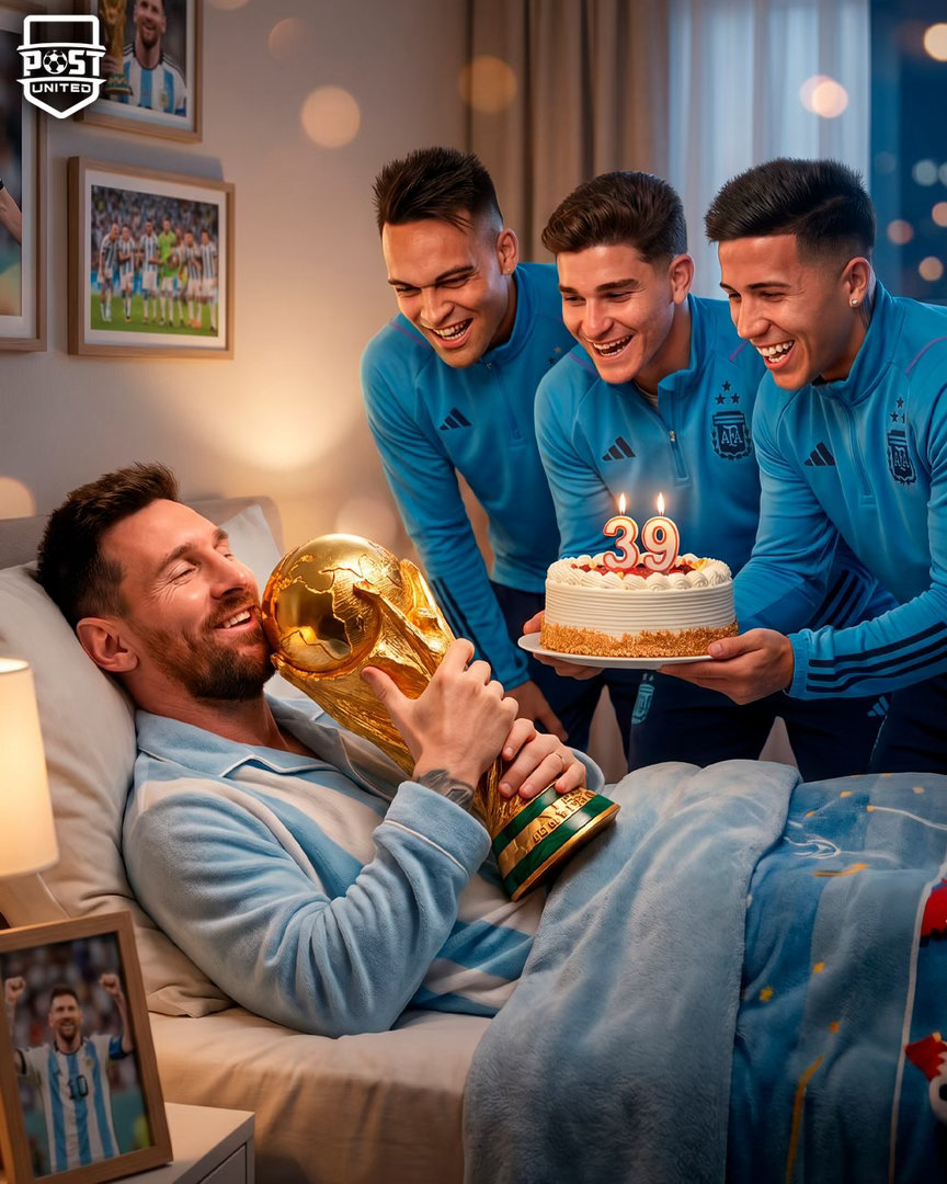 哈哈，这个图做的好玩😄❣️Postunited：“🐐🇦🇷今天是梅西39岁