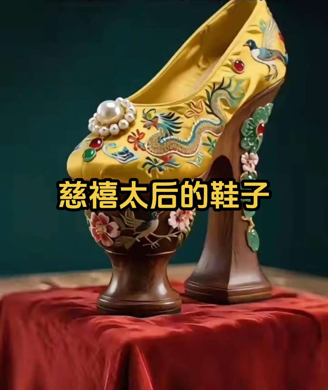 慈禧最爱的“高跟鞋”    清代花盆底鞋，是清代的高跟鞋。这种鞋用木头...