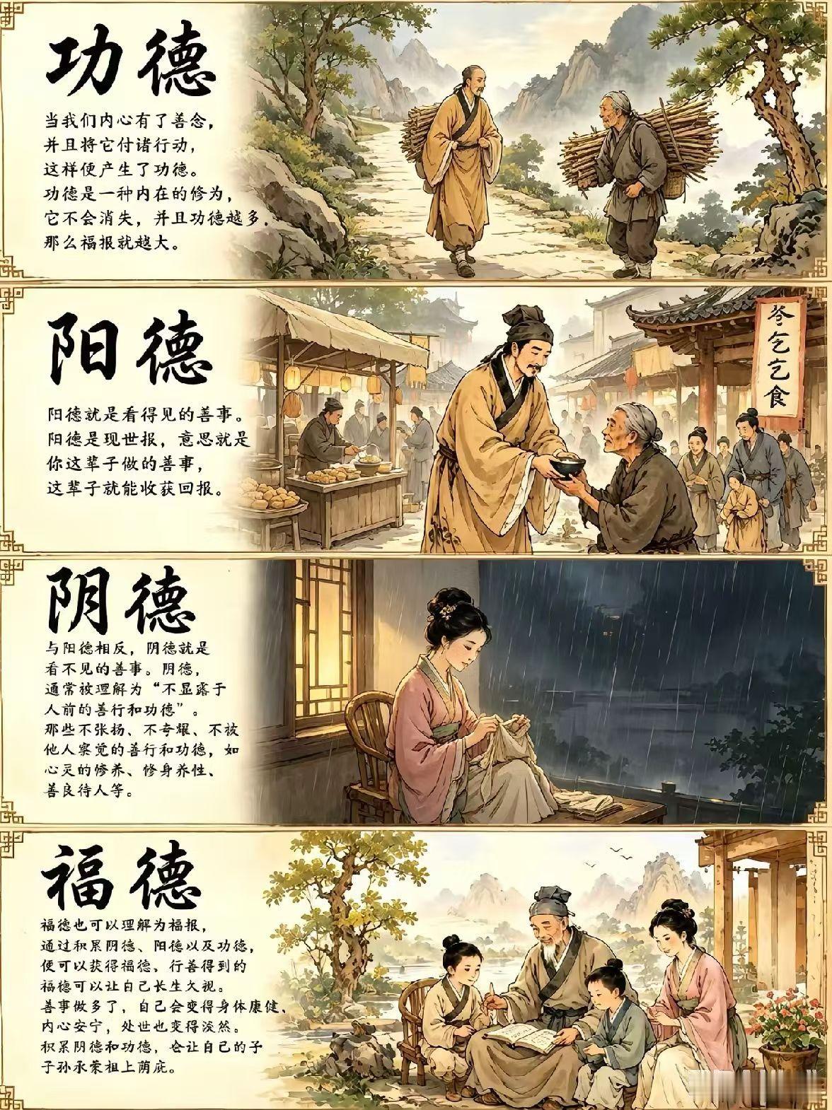 心存善念，行有功德。
阳德济人，阴德润心，
终积福德荫及己身与子孙！