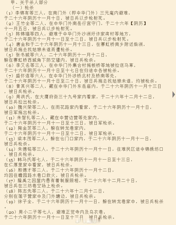 关于南京大屠杀的一些死难者资料