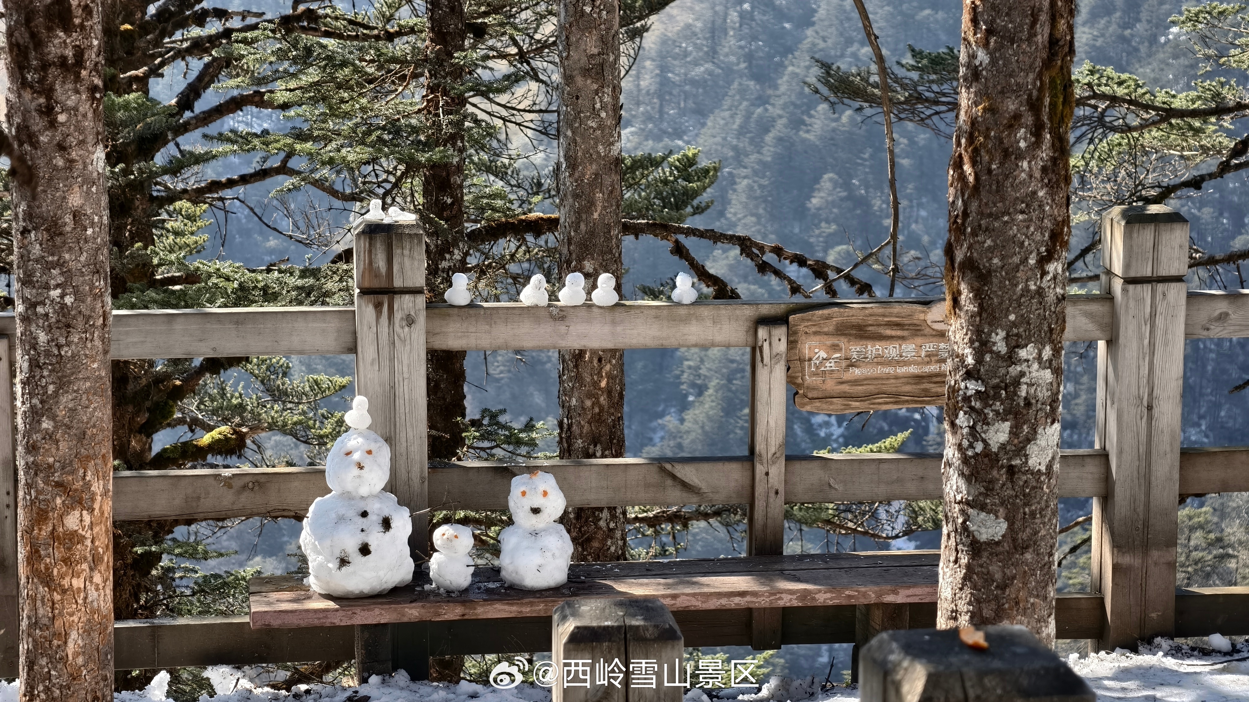 看！山中的雪人❄🏞️ 冬天的小幸运#冬日奇遇##西岭雪山# ​​​