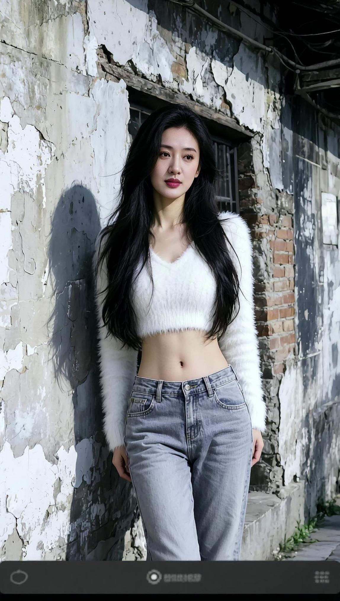 AI旧墙冷感照 抖音ai创作 可仙可萌可御姐 好的照片经得起被无限放大 ai写真