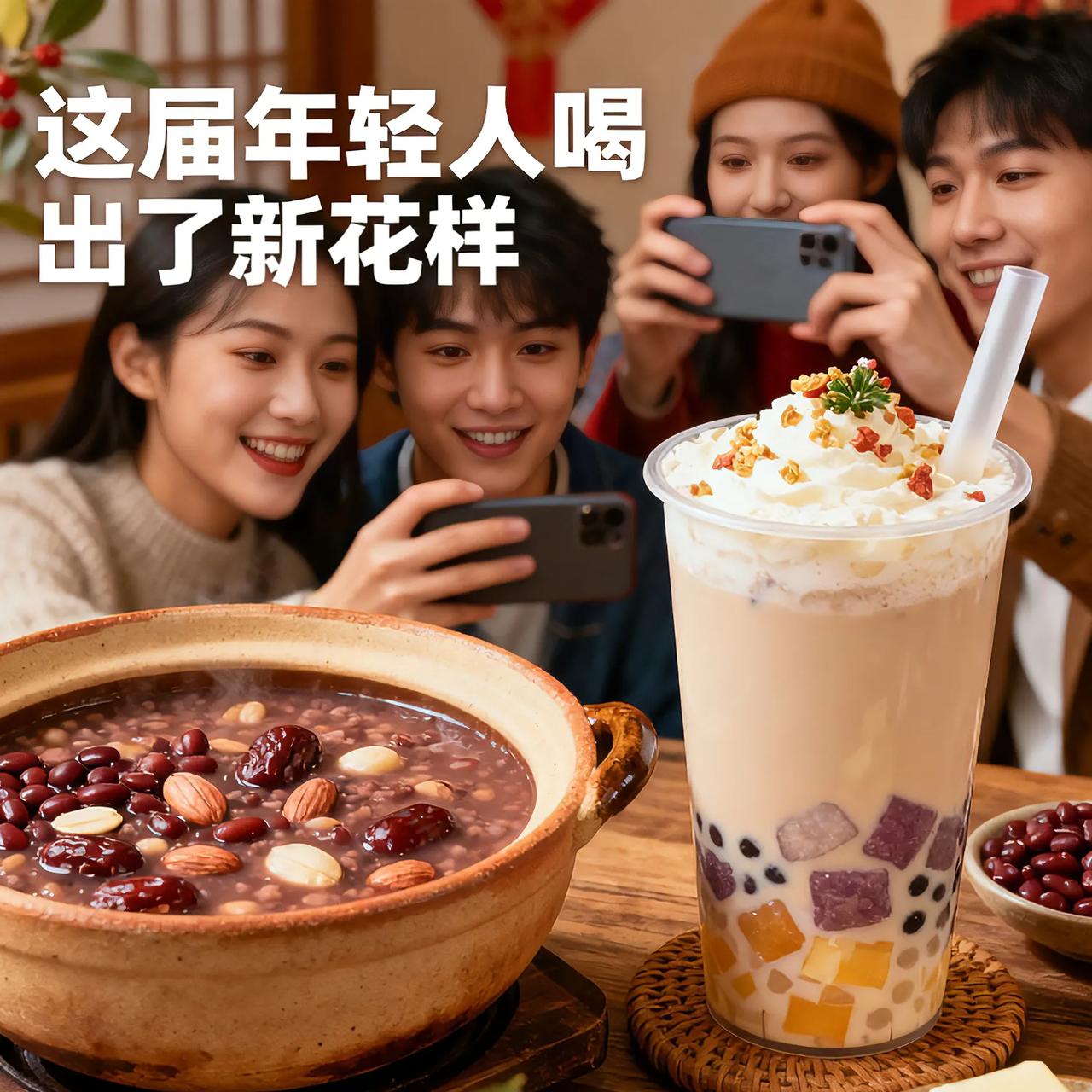 一代人有一代人的腊八粥，这届年轻人喝出了新花样！
 
小时候喝腊八粥，是奶奶提前