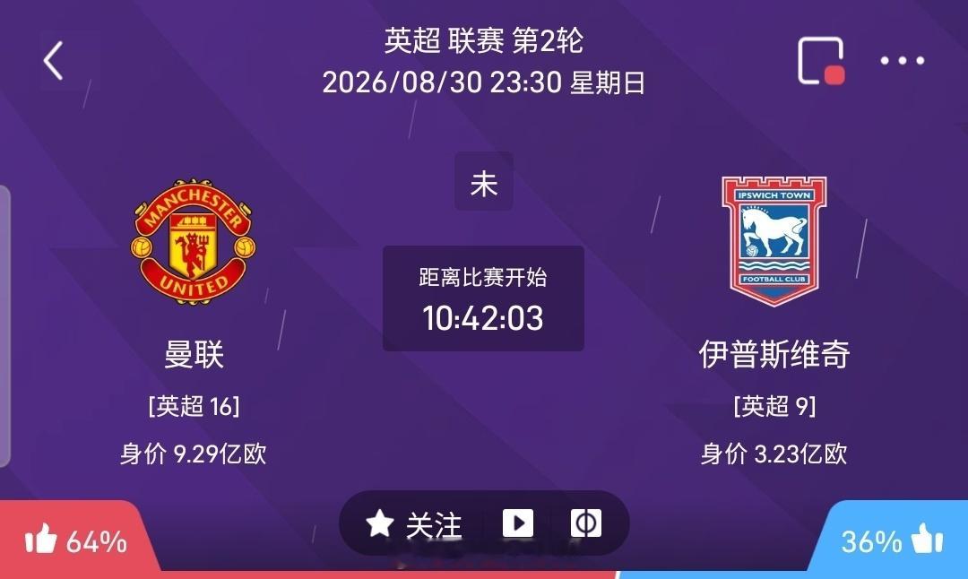 【足球】周日014英超联赛方向：曼彻斯特联vs伊普斯维奇英超：曼彻斯特联VS伊普