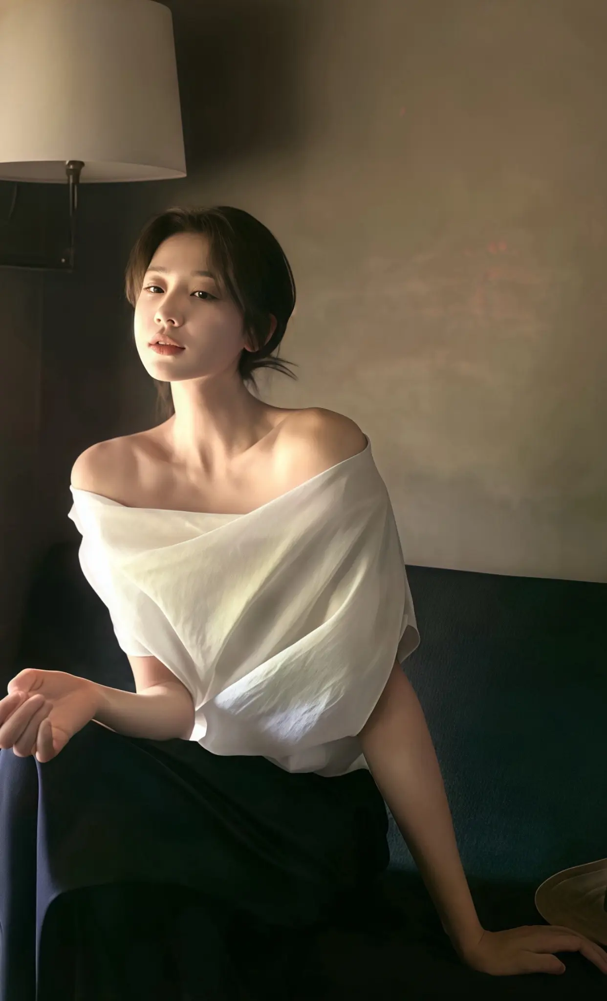 老钱风慵懒套装，一字肩又纯又欲又高级。jennie甜辣穿搭攻略