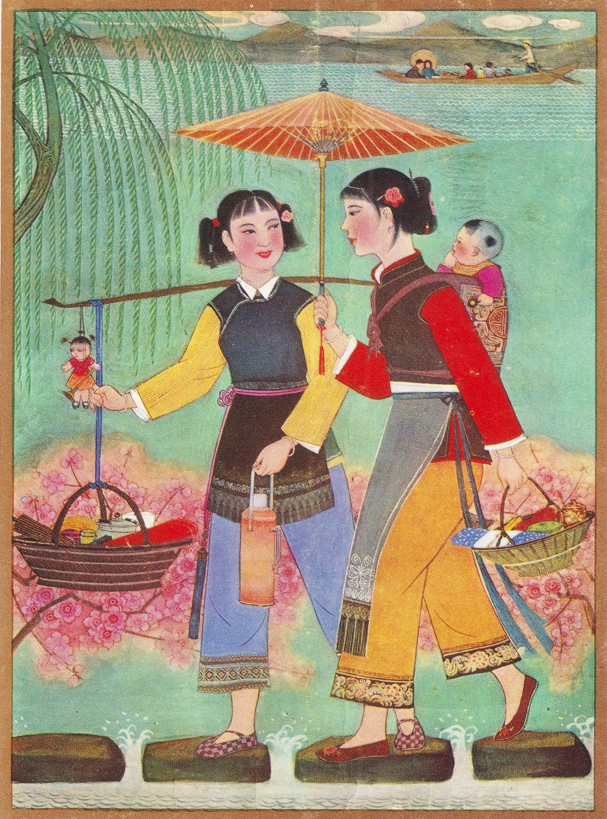 老年画《三月》沙兵