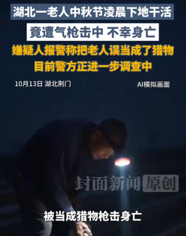 必须严惩！湖北荆门，一位64岁老人凌晨到地里干活，结果被男子持枪两枪打死，事后男