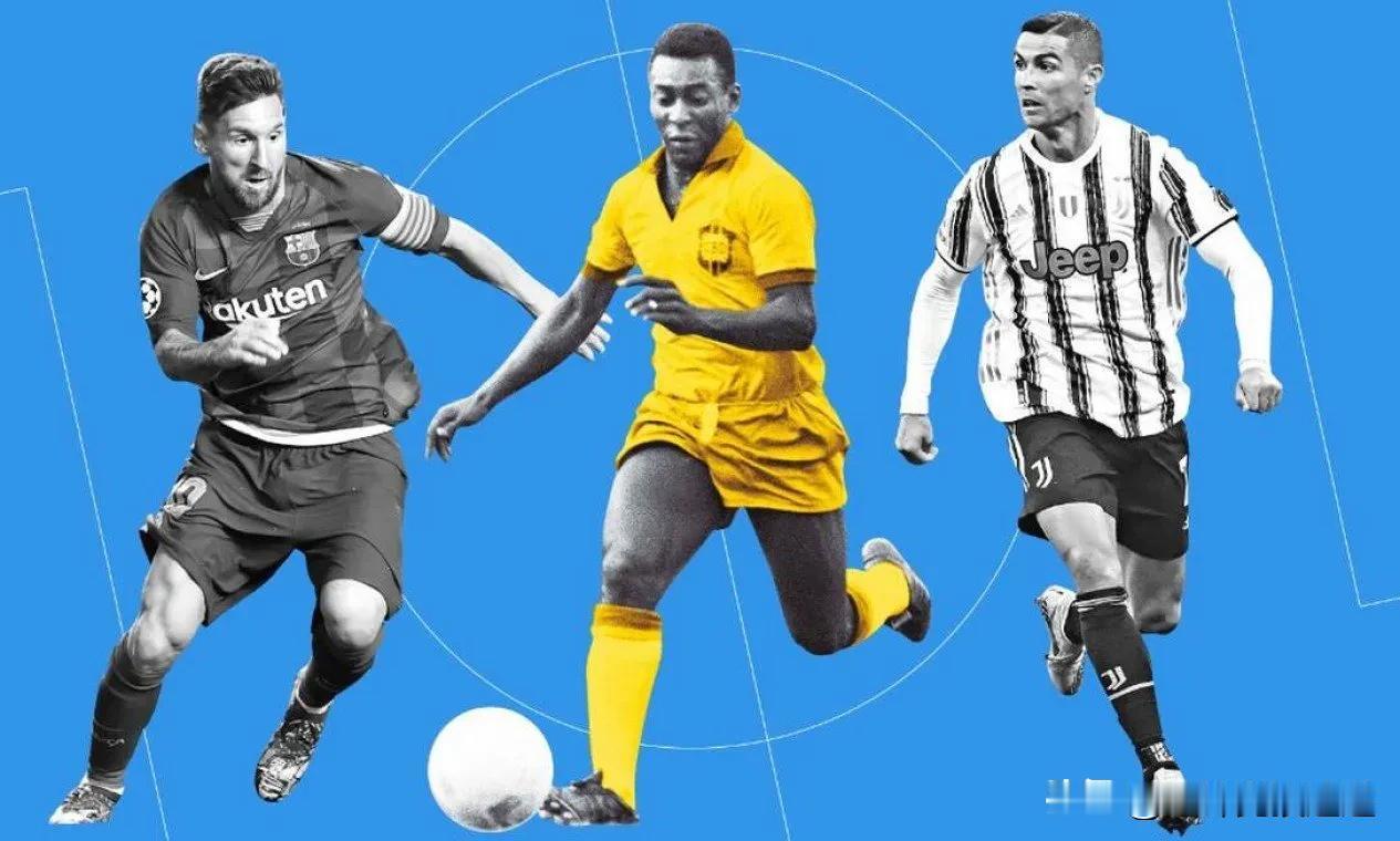 🇦🇷梅西、 🇧🇷贝利和🇵🇹克里斯蒂亚诺·罗纳尔多在过去 10 个赛季