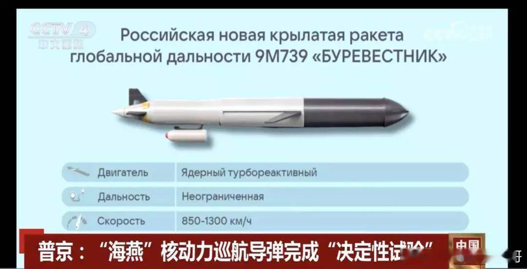 俄罗斯总统普京日前在视察俄罗斯联合部队集群某指挥所时说，“海燕”核动力巡航导弹已