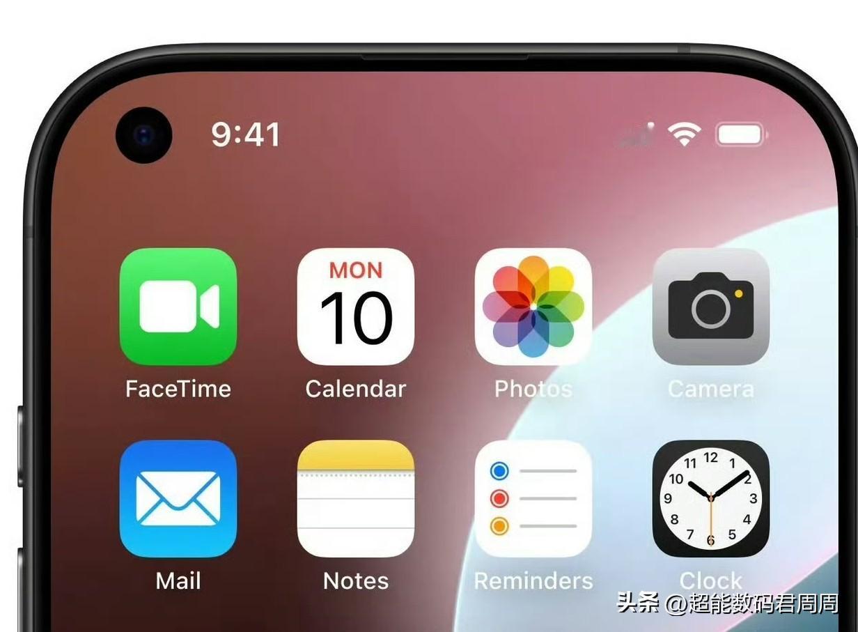 从目前爆料信息来看，iPhone18系列上至少会有一款机器，会把前置镜头移到左上