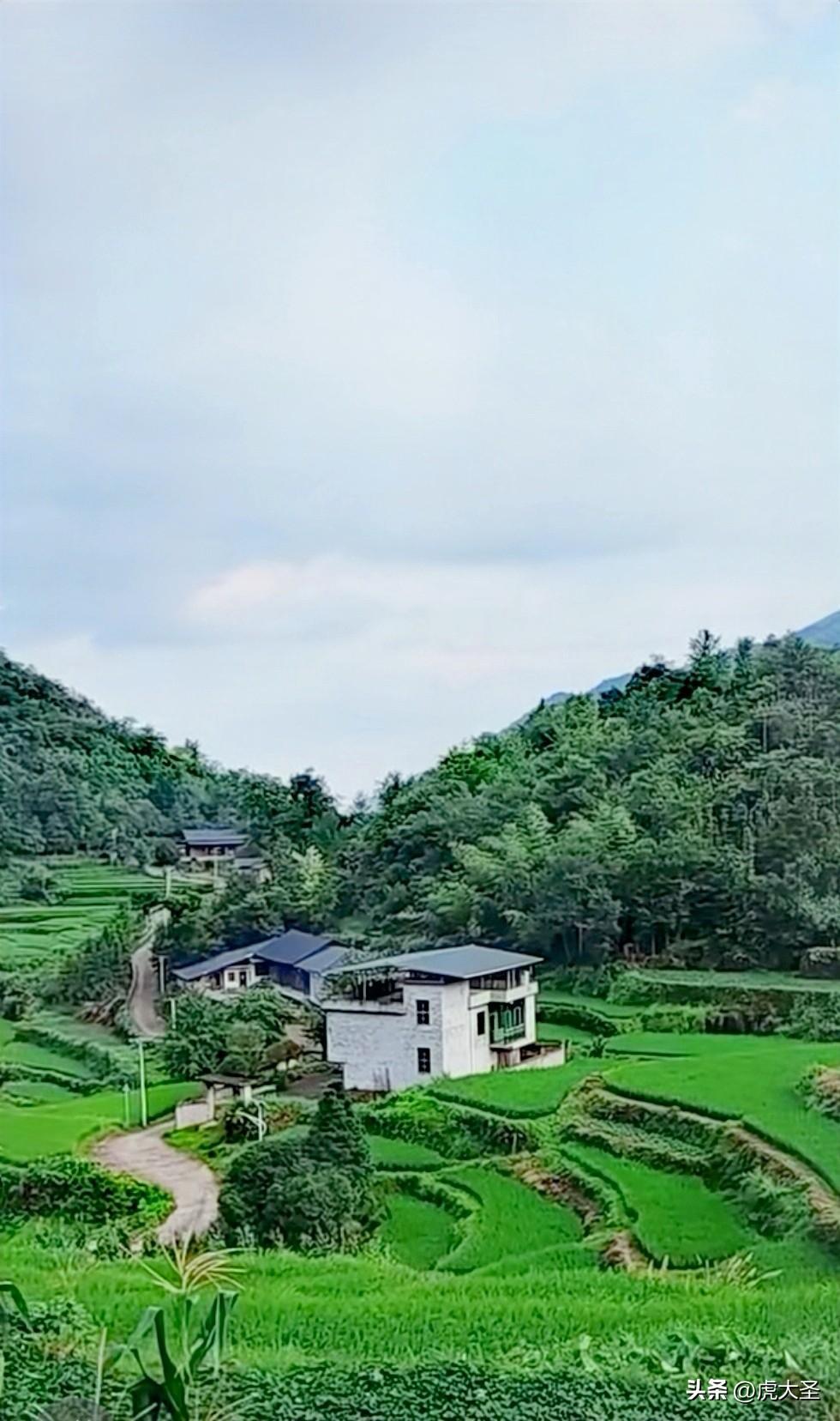 乡村美景真的太绝了！就像“两山夹一村，公路村中过，稻田绿悠悠”描述的那样，美得让