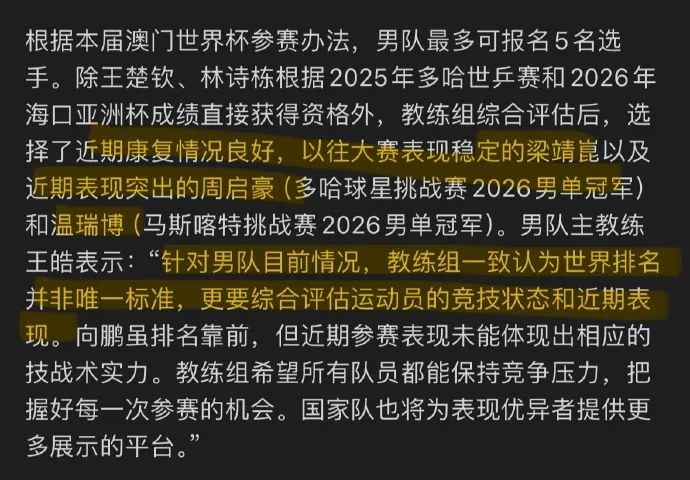 王皓解释向鹏为何无缘世界杯王皓回应向鹏落选澳门世界杯王皓终于正面回应向鹏落选世界