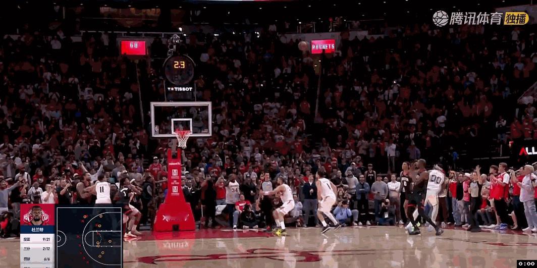 杜兰特三分绝杀，只给太阳留了1秒多时间。 