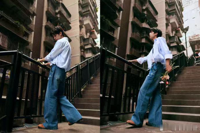 林子烨重庆拍出发图临时借洗手间戏里能稳稳拿捏角色，戏外坦荡又可爱！林子烨重庆拍图