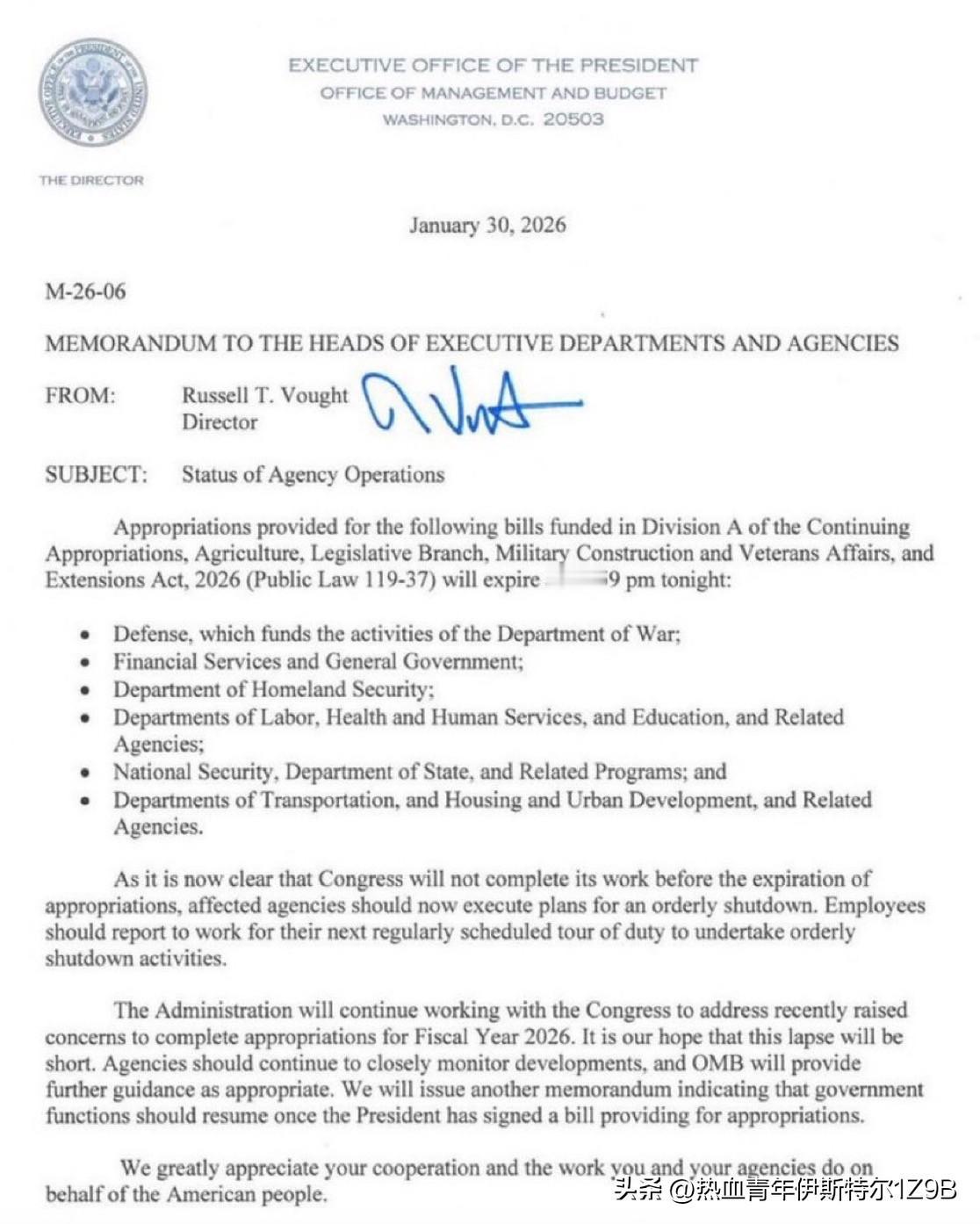 参议院以 71 比 29 的投票结果通过了一项两党共同提出的拨款法案，现在该法案