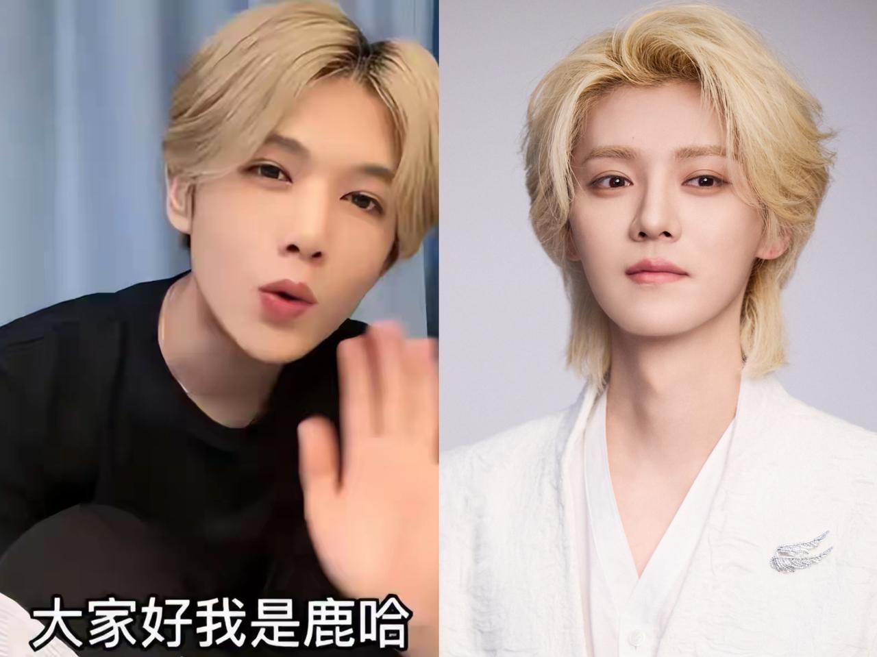 谁才是如今的热搜榜一？
左边：鹿哈，模仿小鹿加入ESO男团走红
右边：鹿晗，京城