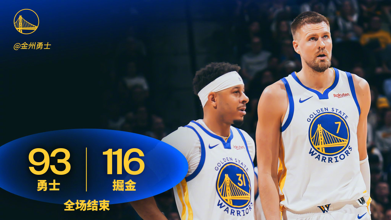 勇士93:116掘金，36胜39负。勇士vs掘金