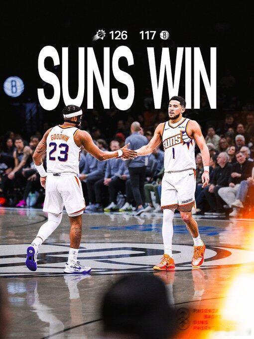 太阳战胜篮网太阳客场126-117力克篮网，末节稳住局面的关键三分太硬了！首节太