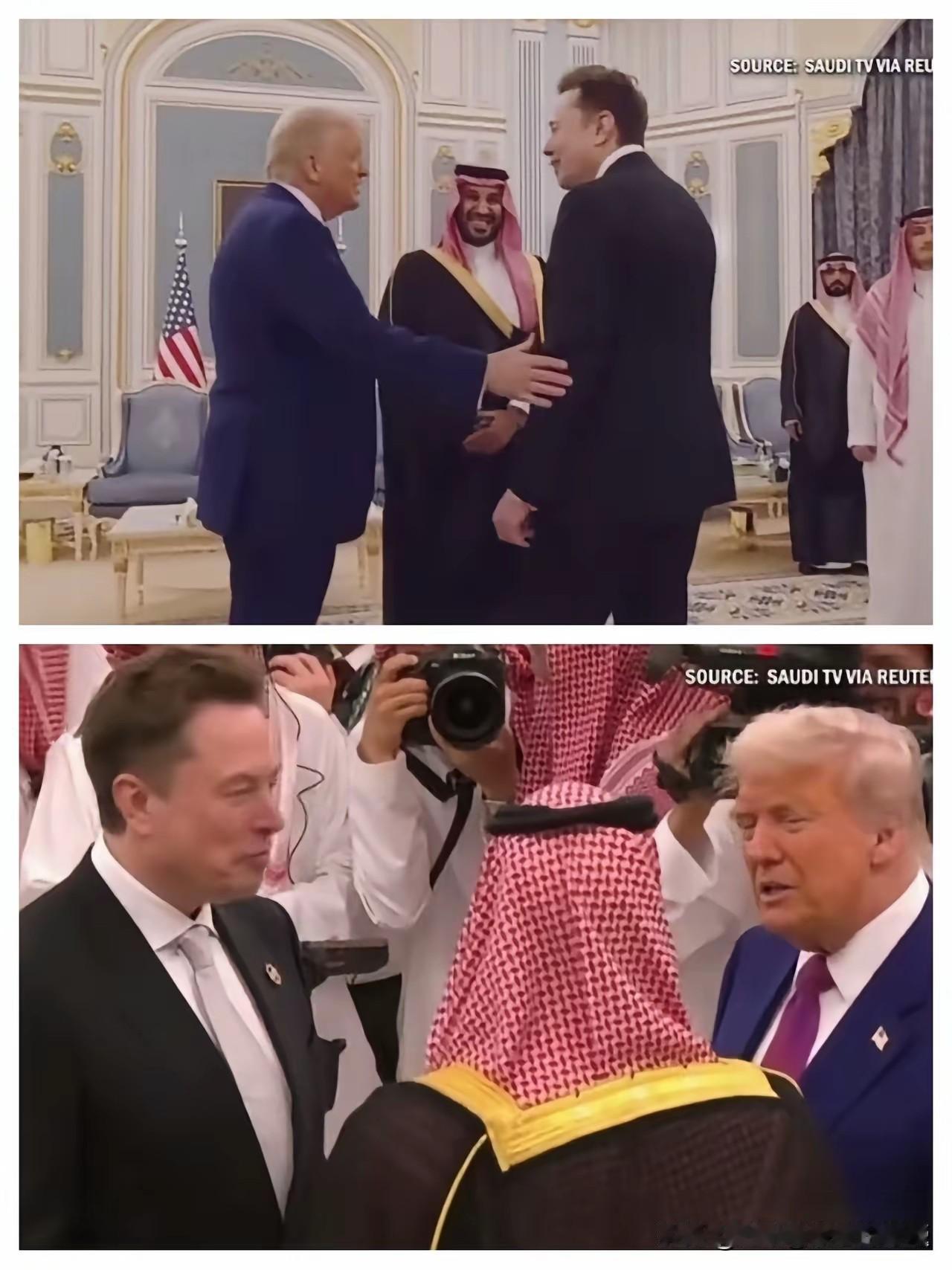 马斯克又回到白宫了，因为特朗普接见沙特王储，既然是接见最有钱的人，当然要把世界首