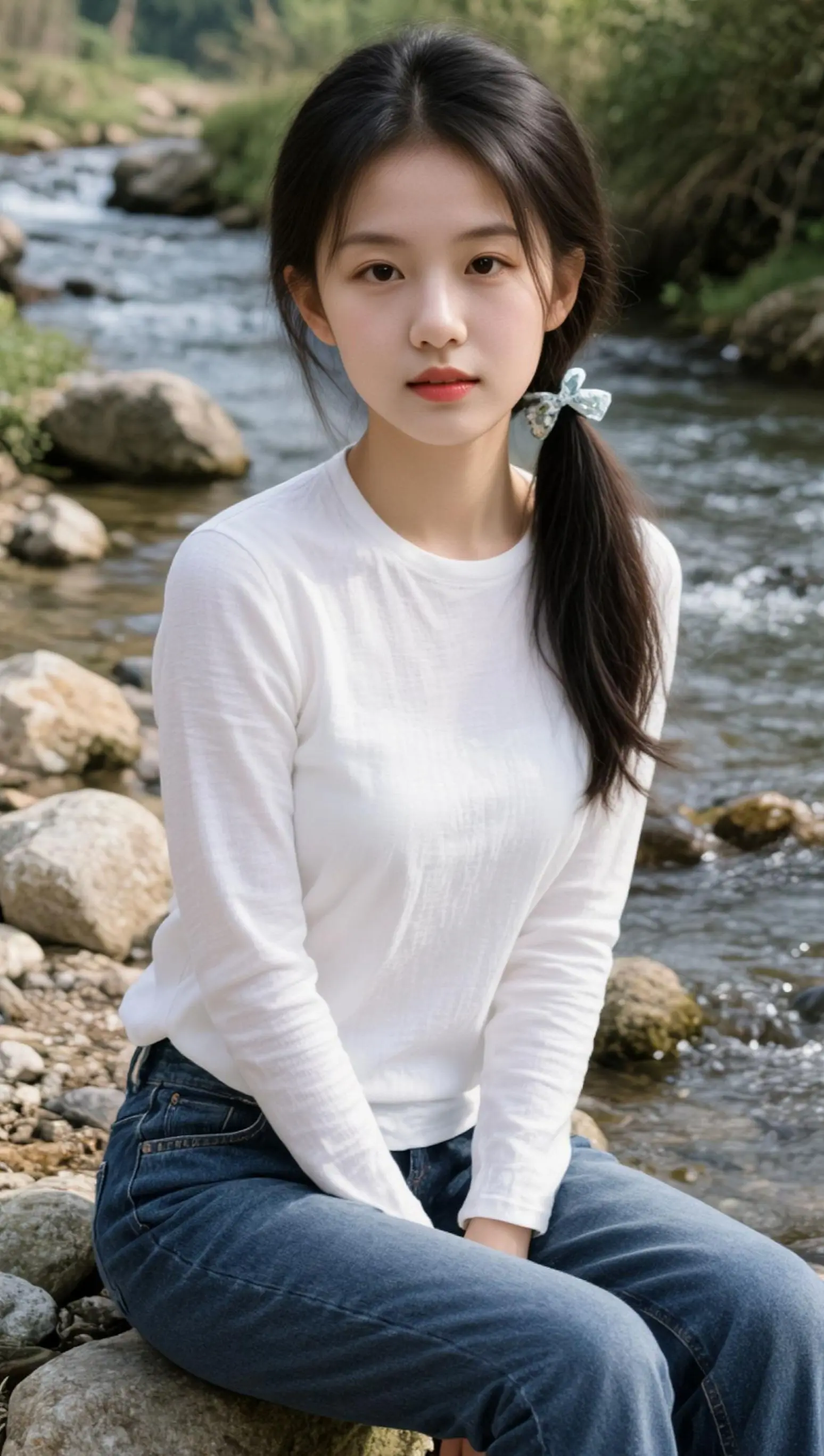 AI溪边生活照 随变ai随便玩