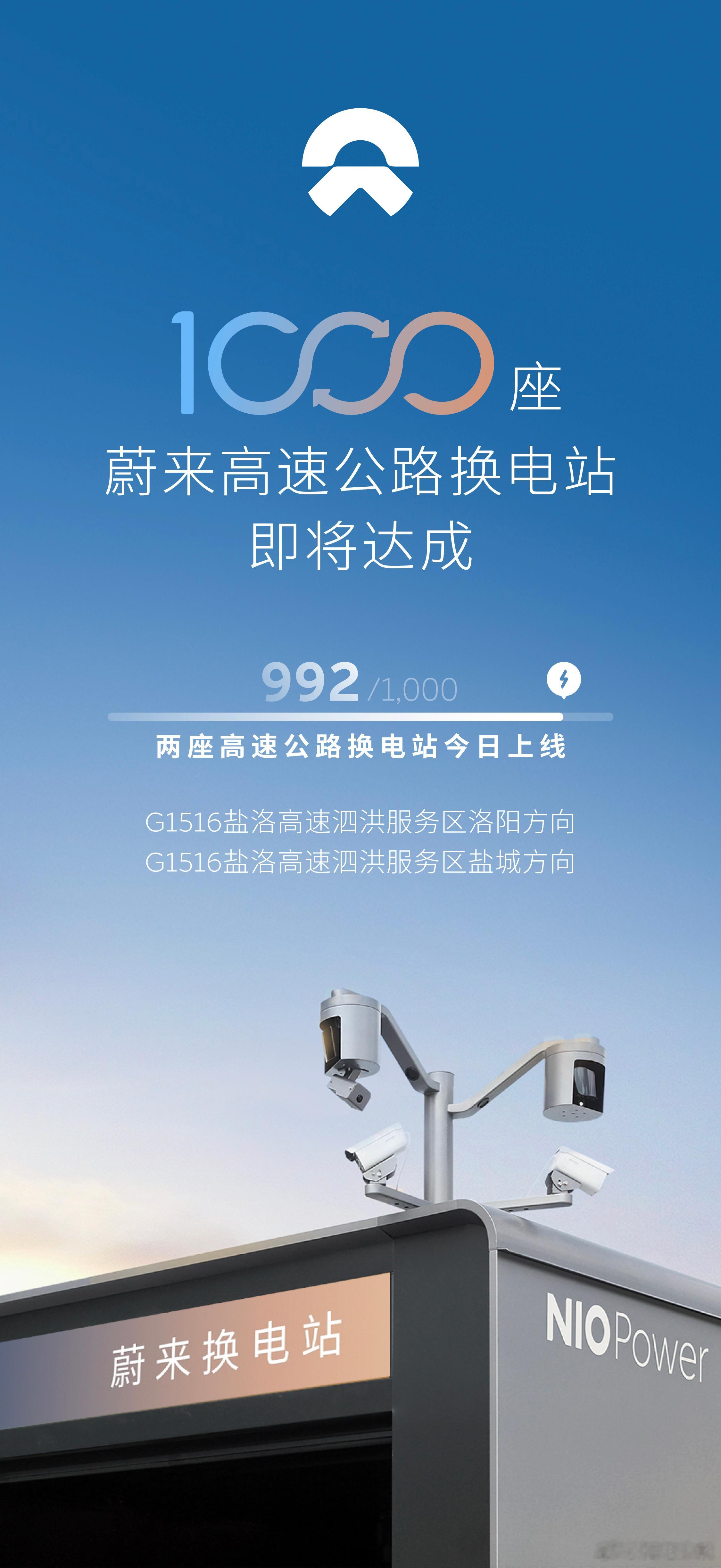 换电站是电动车的加油站蔚来换电站 | G1516盐洛高速泗洪服务区洛阳方向 上线