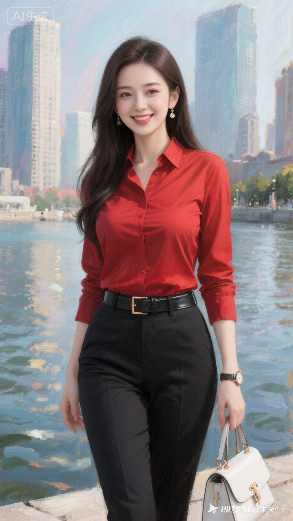 都市红衣少女，时尚穿搭指南👗👠👜