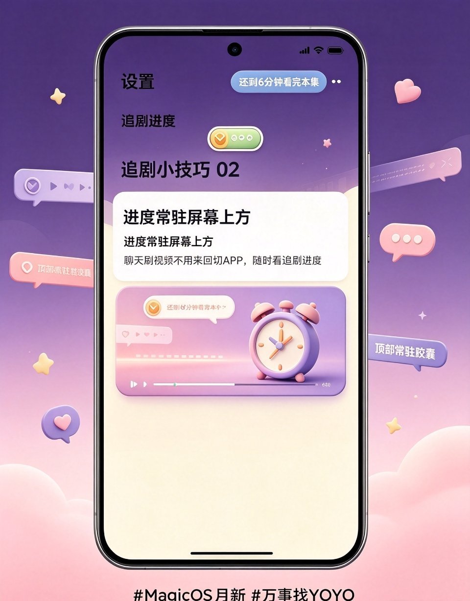 MagicOS月月新万事找YOYO荣耀手机 📺软乎乎追剧6个灵动胶囊小技巧来啦