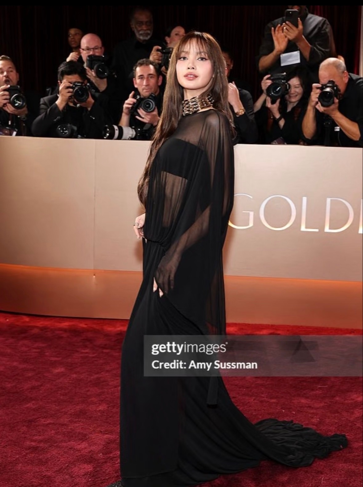 Lisa亮相金球奖红毯生图Lisa金球奖红毯G社生图
