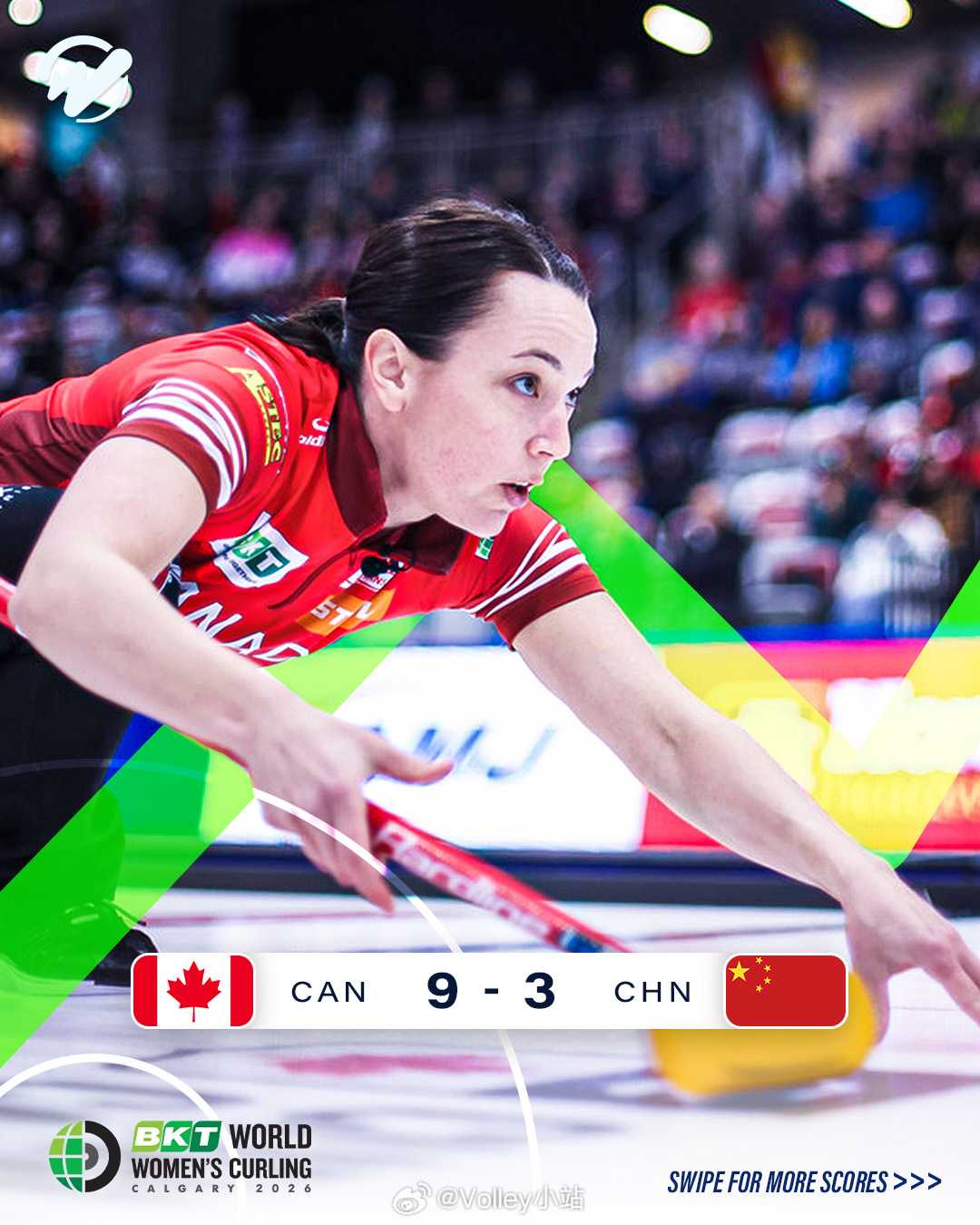 2025女子冰壶世锦赛循环赛，中国队3-9加拿大队，遭遇两连败冰壶世锦赛冰壶