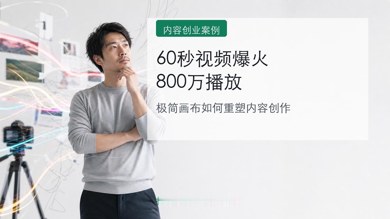 白色背景里，一个模糊人影正在和彩色线条搏斗。这个看似简单的画面，三个月内席卷各大