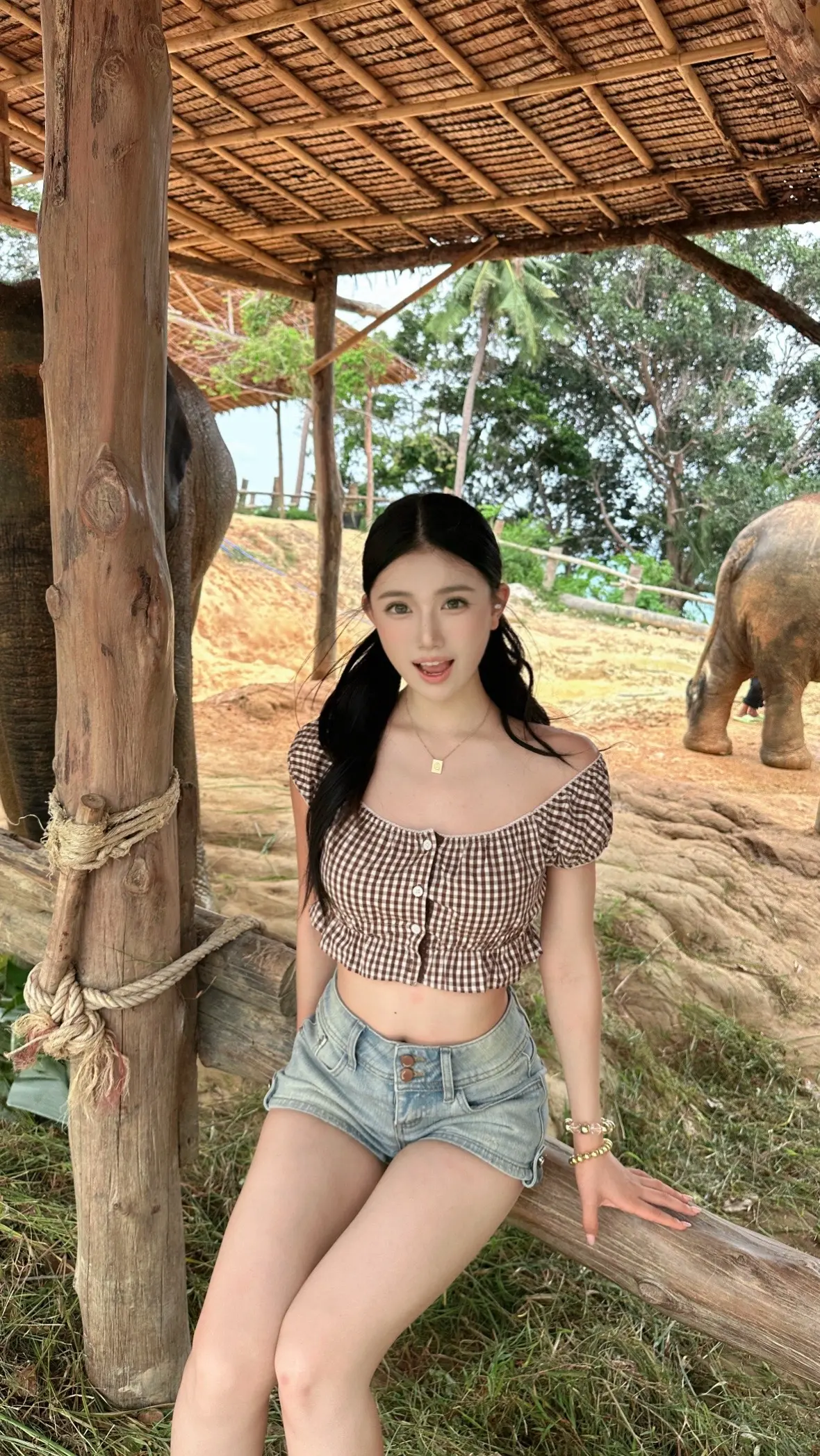 被大象强吻了！🐘