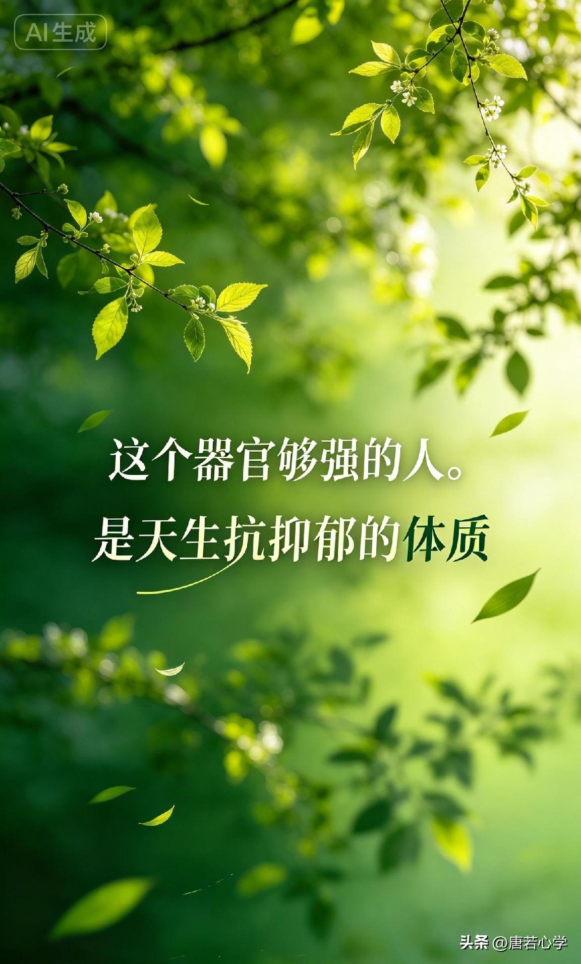 这个器官够强的人，是天生抗抑郁的体质

医生说：“想要天生抗抑郁，重要的不是心态