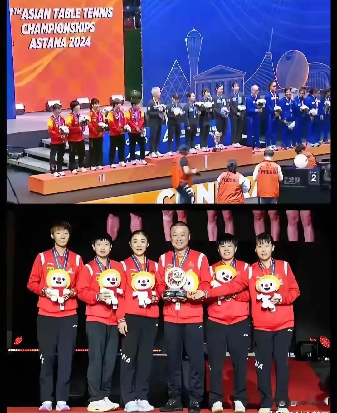 国乒女团得冠军，他一定会出现在领奖台上。得亚军他就不见了踪影。这时，他不是更应该