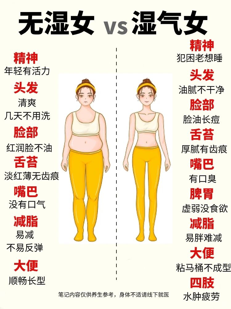 湿气重，舌苔厚，头油脸油，犯困没精神