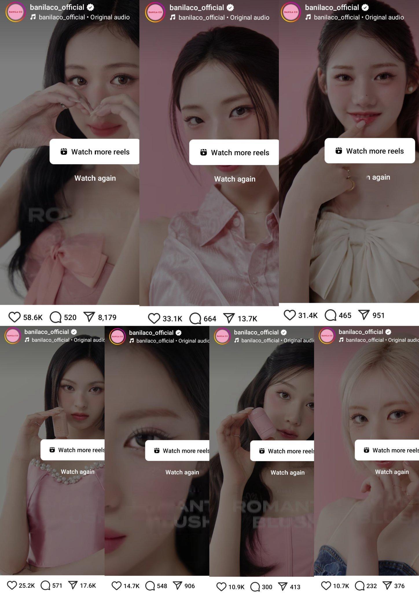 Ahyeon 成为芭妮兰官方Instagram账号上唯一一位拥有6篇点赞数最高帖