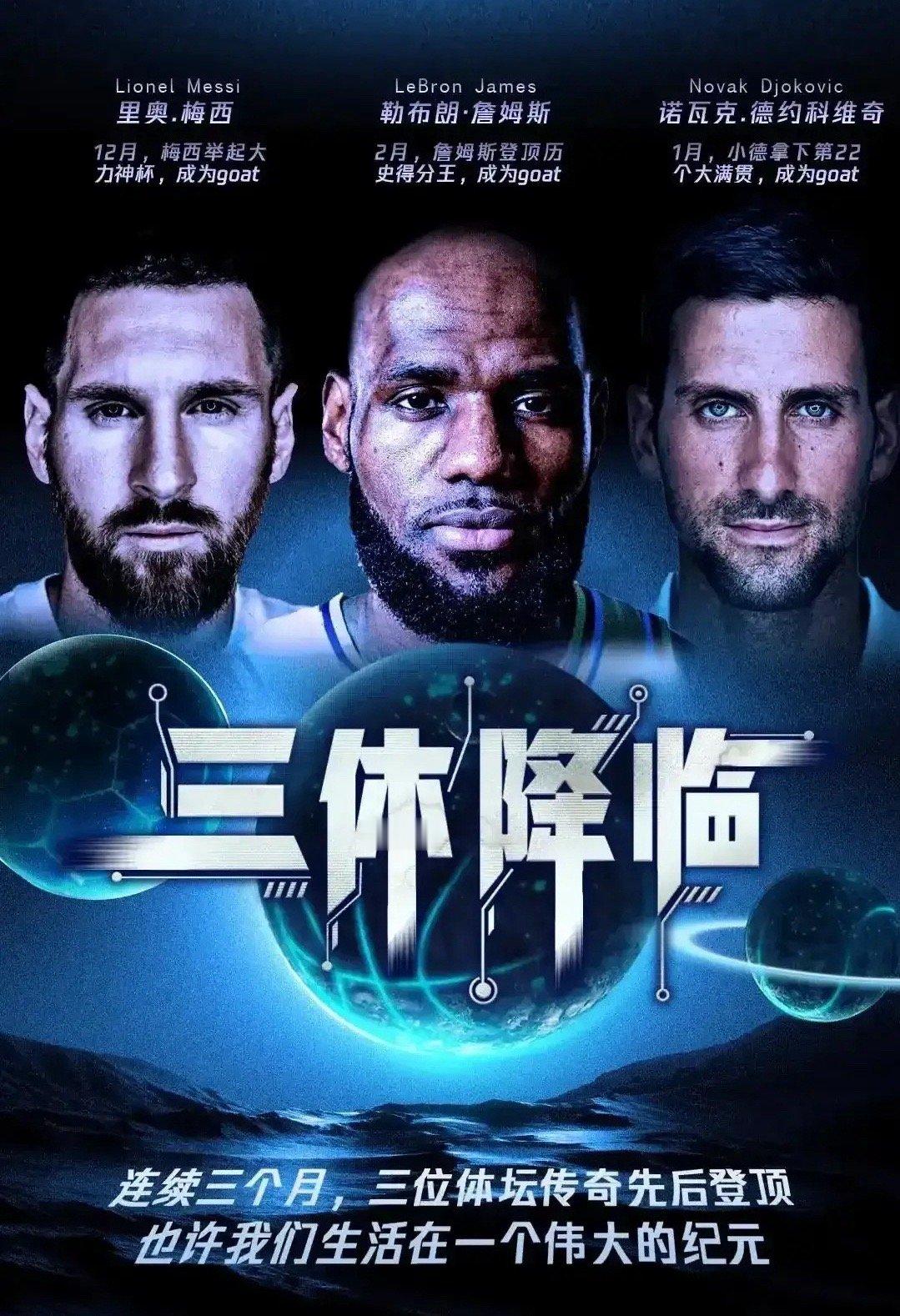 国内某媒体做的海报: 体坛的三位goat ​​​