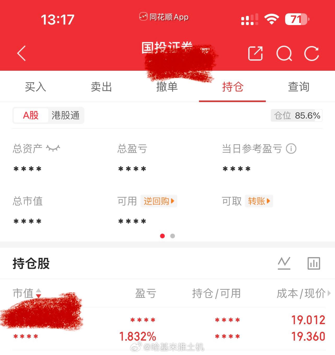 MD，有个户终于回本了… 