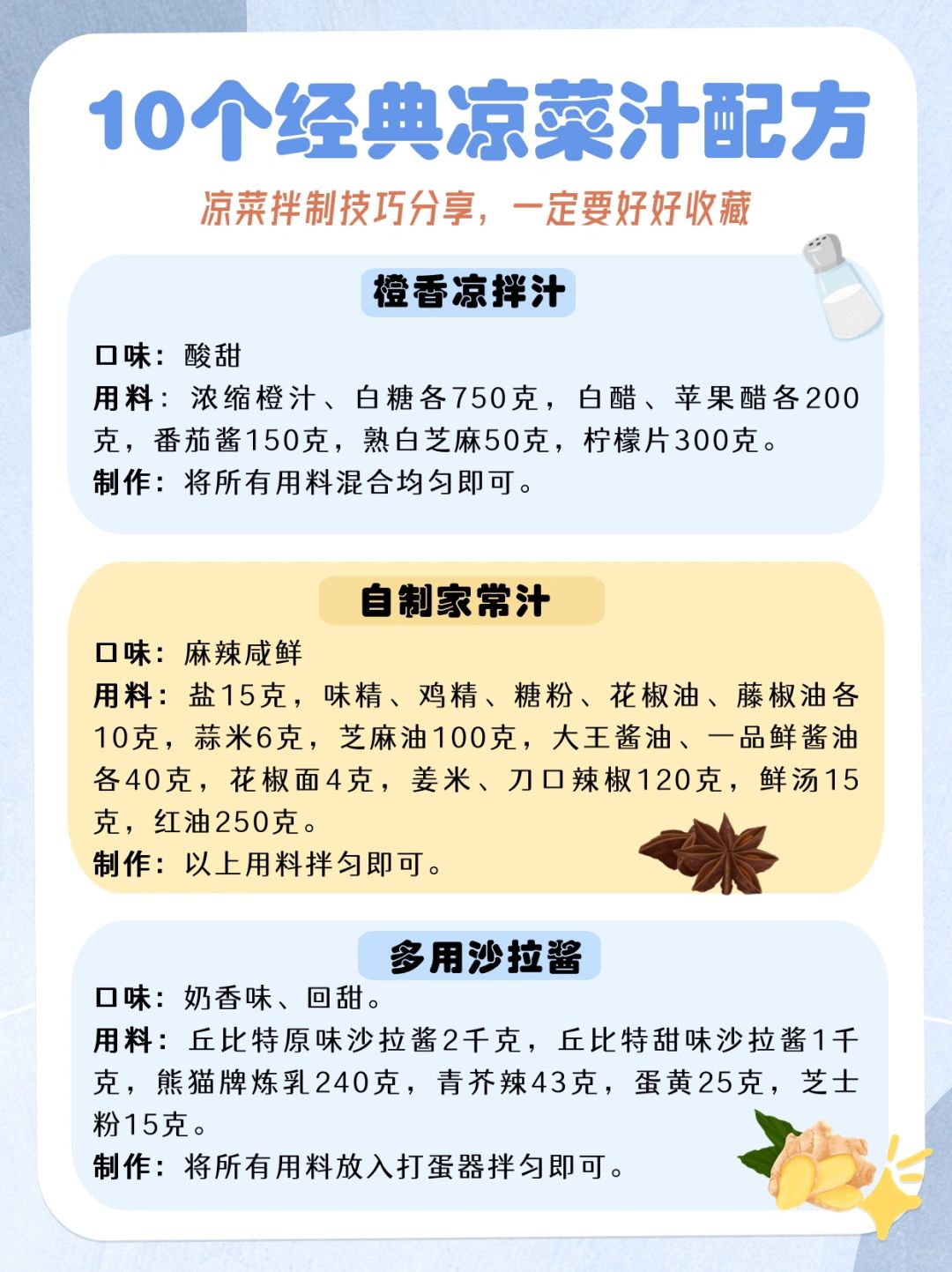 清脆爽口又解腻~10个经典凉菜汁配方快收藏