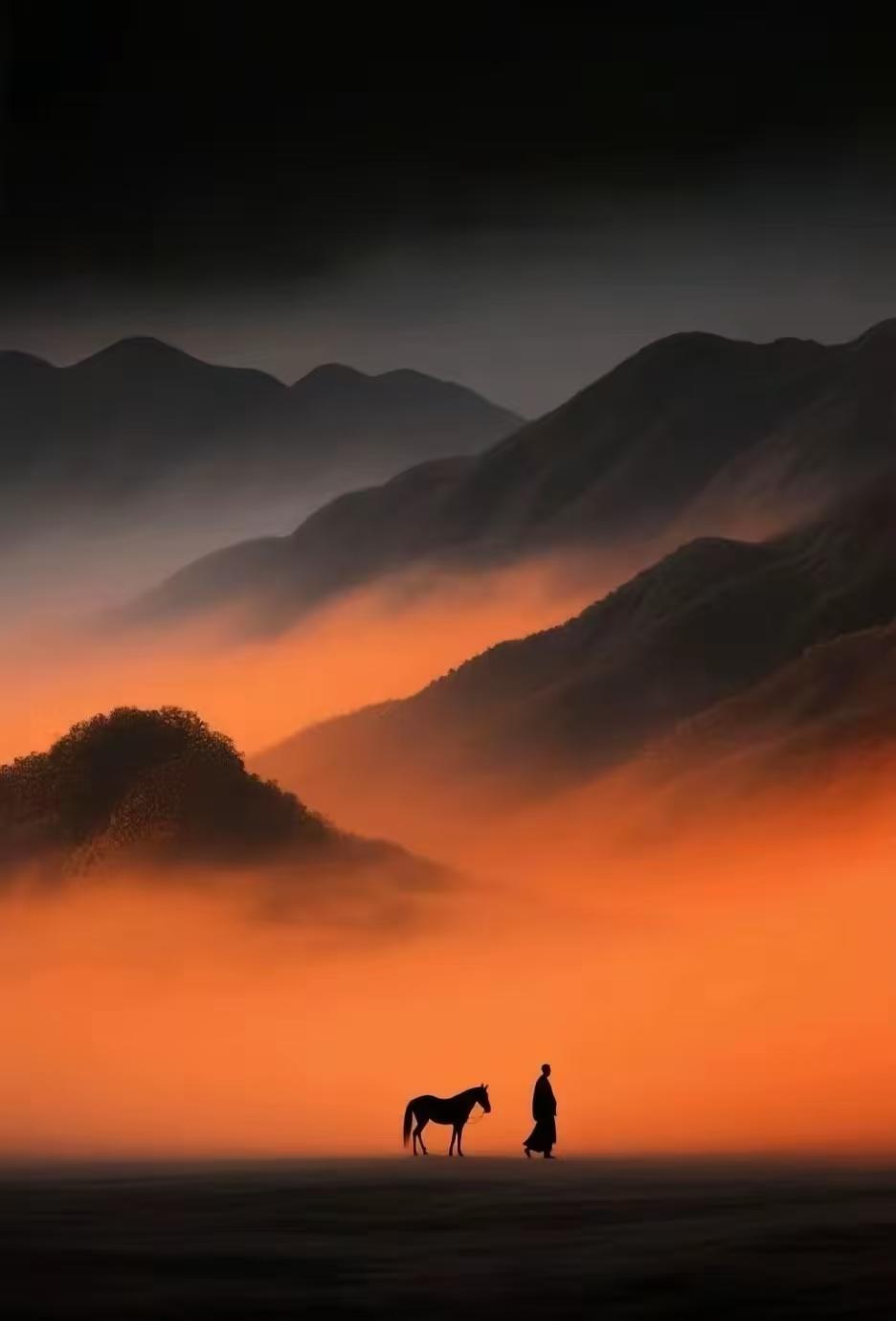 天净沙·豁达人生
笑临千里尘程，
踏遍青嶂留名。
休问云烟幻景。
长风相迎，
此