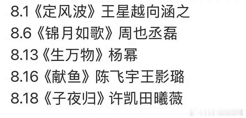 暑期档剩下这几部戏，哪部🈶爆相 ​​​