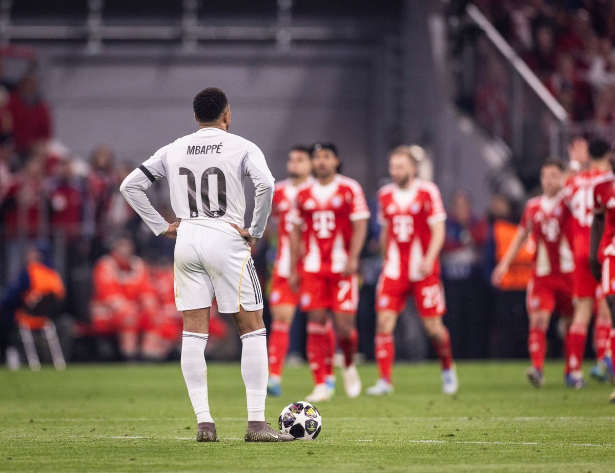 姆巴佩伤愈首发四场战绩惨淡，皇马欧冠出局+西甲丢5分欧冠八强战皇马两回合负于拜仁