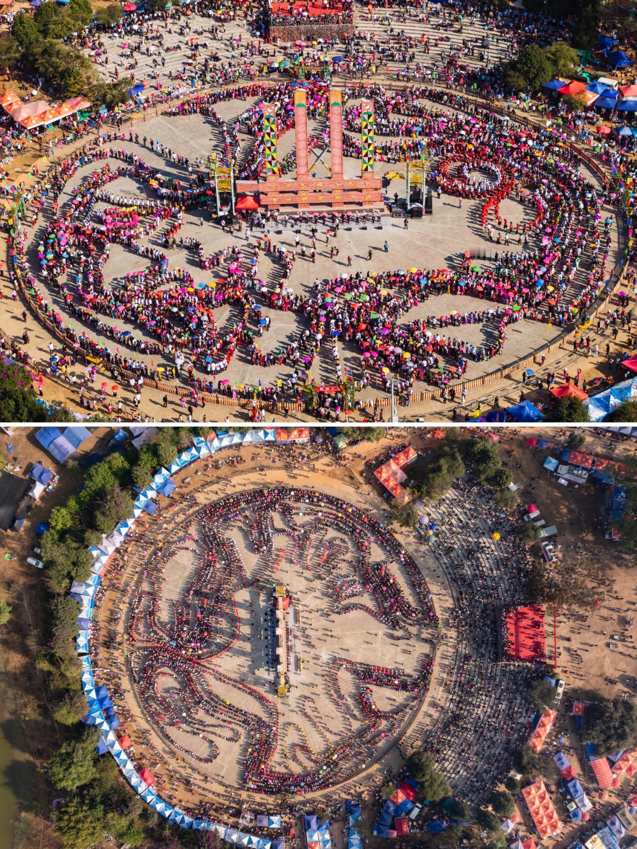 农历正月十五，汉族的新春节庆稍歇，景颇族的狂欢却轰然苏醒。

那是“目瑙纵歌”，