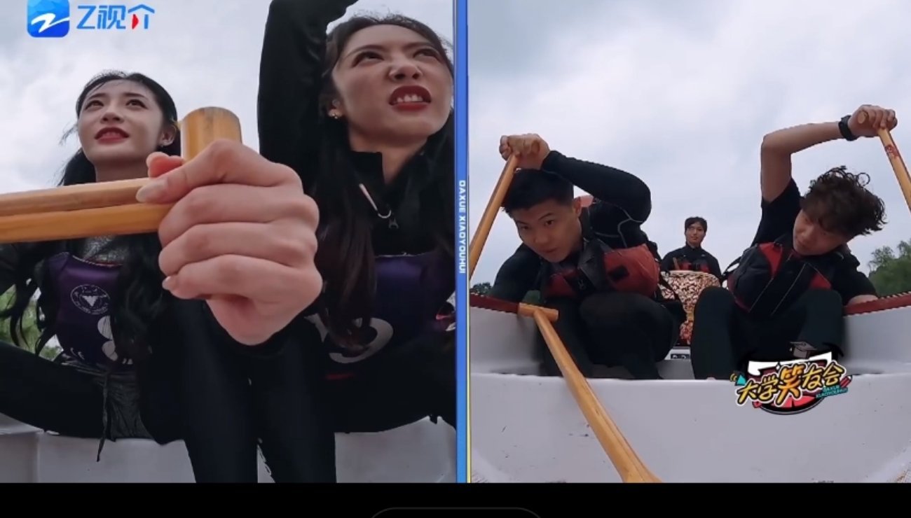#蔡文静划船费嗓子# 蔡文静这个划船是真的很费嗓子了，耐力不够嗓子来凑，笑的我不