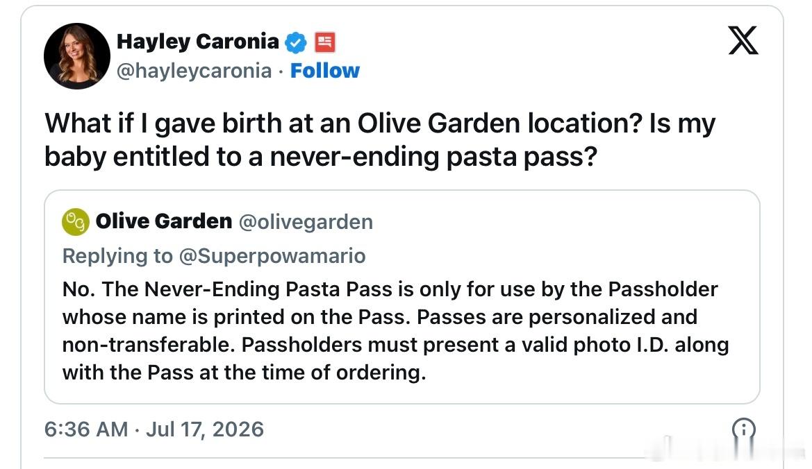 民主黨人成了網路熱議的笑柄，起因是連鎖餐廳 Olive Garden 公佈了其「