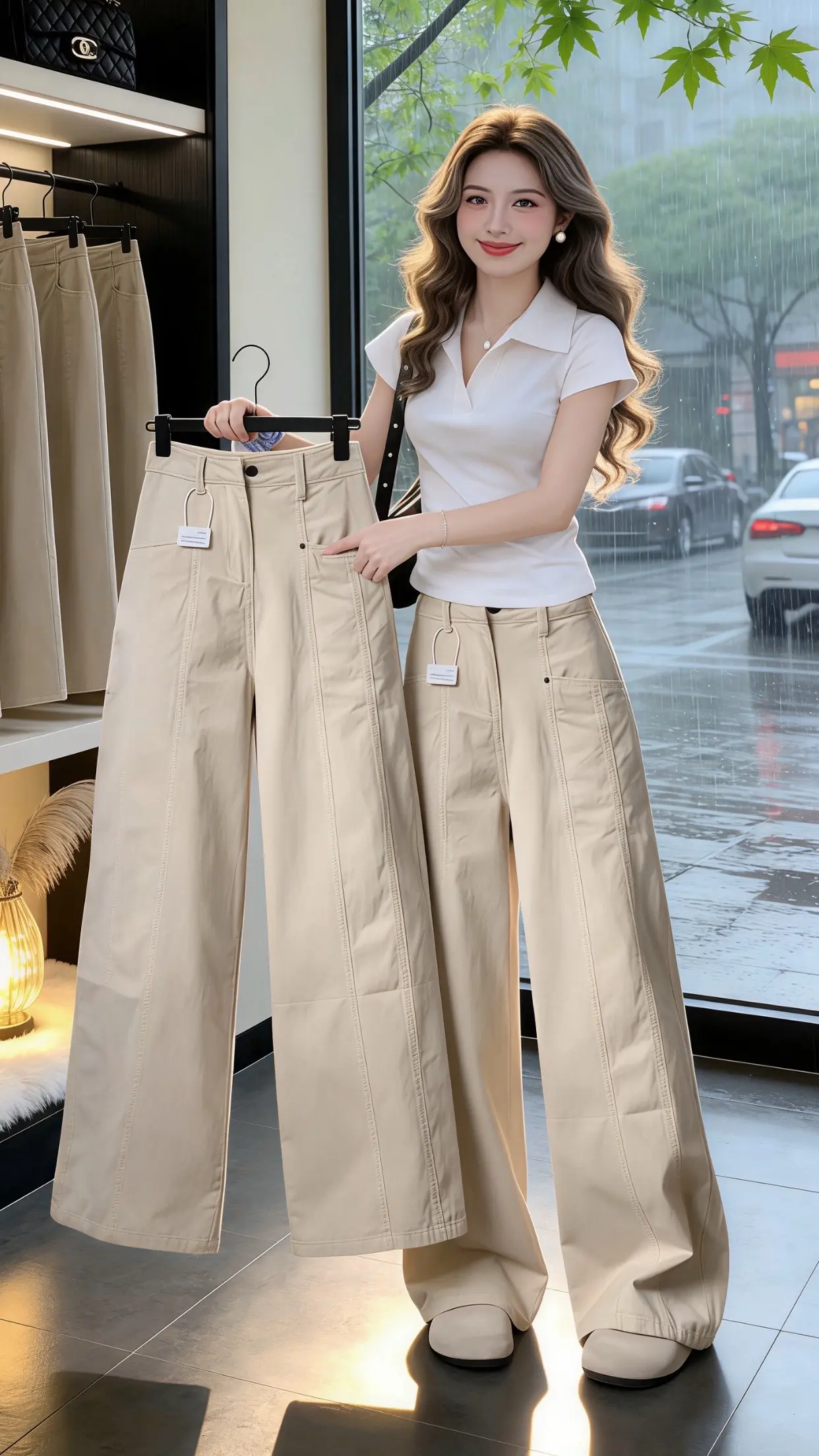 夏季工装高腰阔腿牛仔裤 穿出大长腿 多巴胺女孩穿搭 春上新 早春穿搭