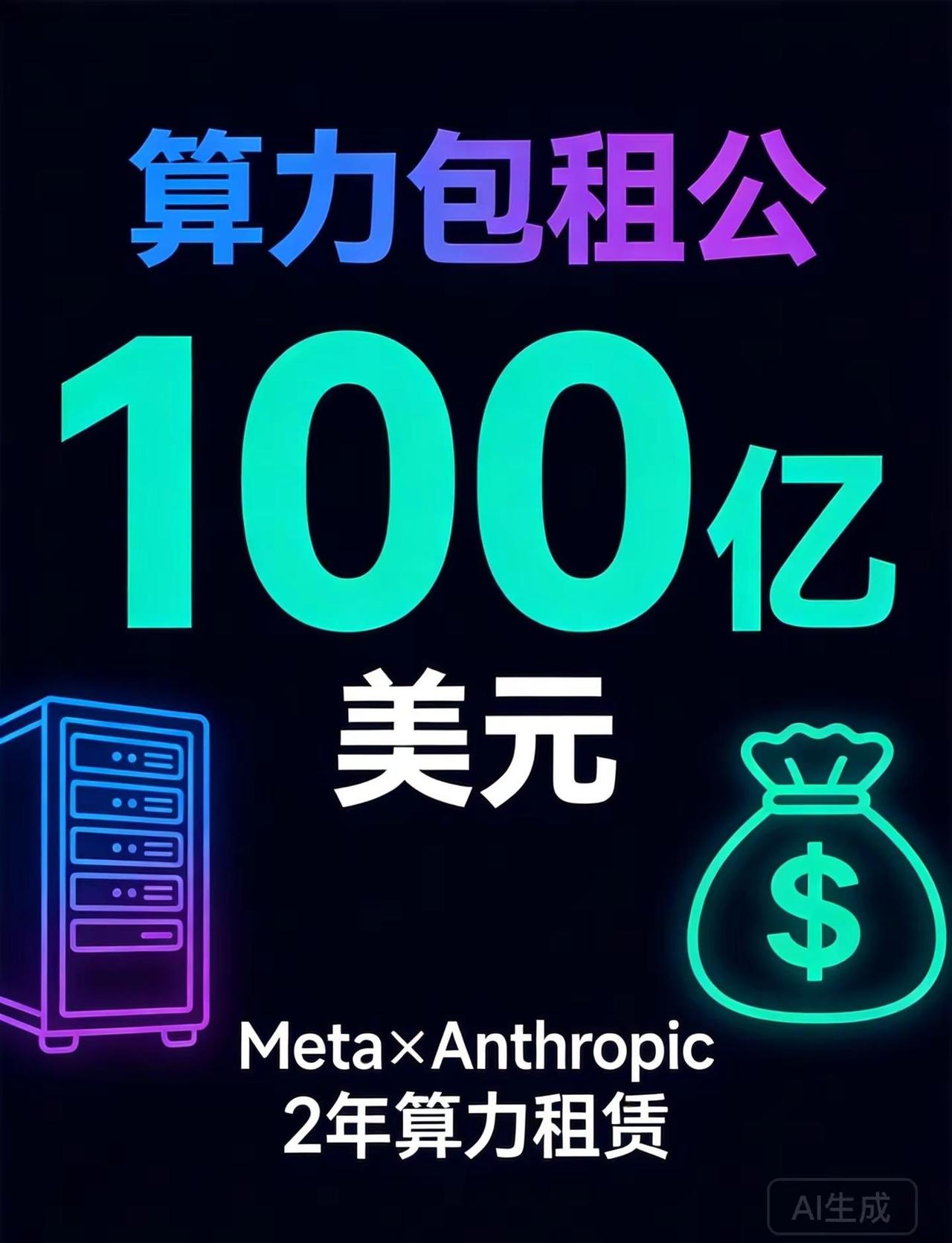 100亿美元租算力，AI太烧钱。Meta要当"算力包租公"！正在跟Anthrop