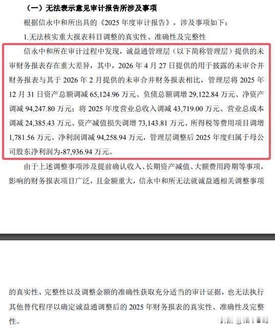 1.营收：调减 4.37 亿元
2.净利润：调减 9.43 亿元
3.资产：调减