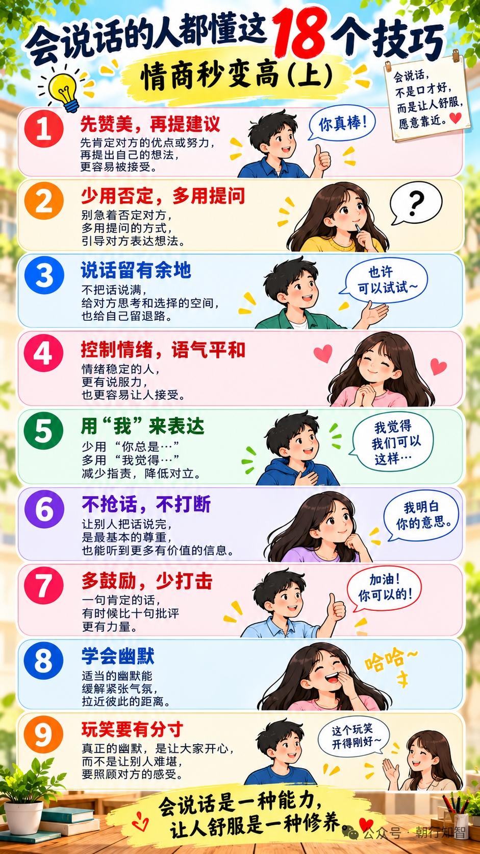 让人情商妙变高的18个小技巧，用了之后身边人都夸我会来事！

朋友兴冲冲给你看他