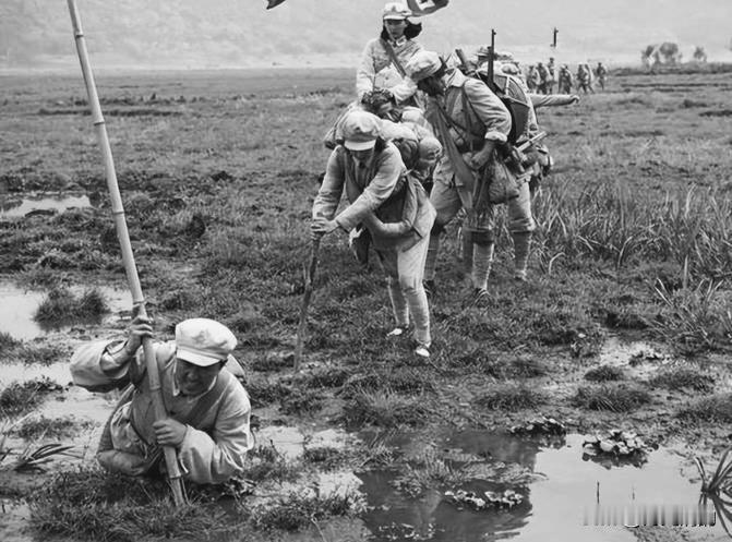 1935年8月21日清晨，红四团在杨成武的带领下走进松潘草地，成为最早踏入这片沼
